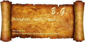 Bonyhai Gyöngyi névjegykártya